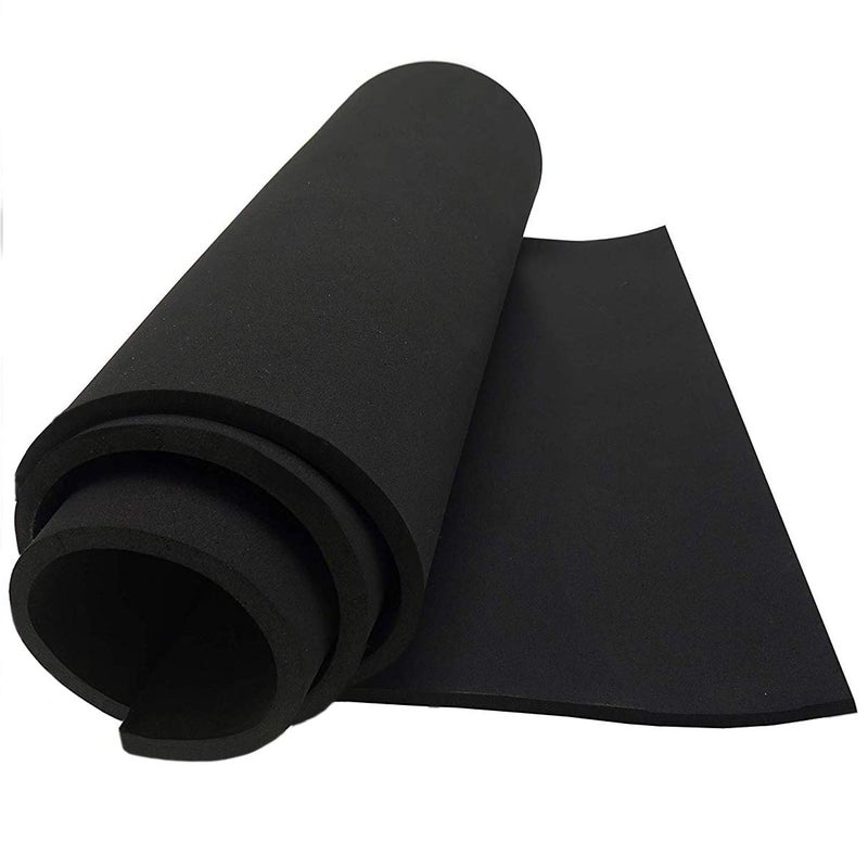 Dualplex Neoprene Sponge Foam Rubber Sheet Roll, 12x54 Inches x 1/4" Thick, Cosplay Padding, DIY Project Sheet - Easy Cut Non-Adhesive Multi-Function Soundproof Foam - Image 1